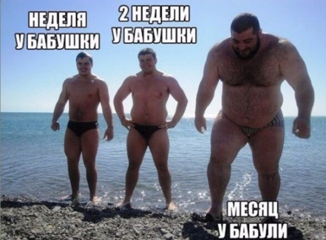 Сравнение недели и месяца у бабушки