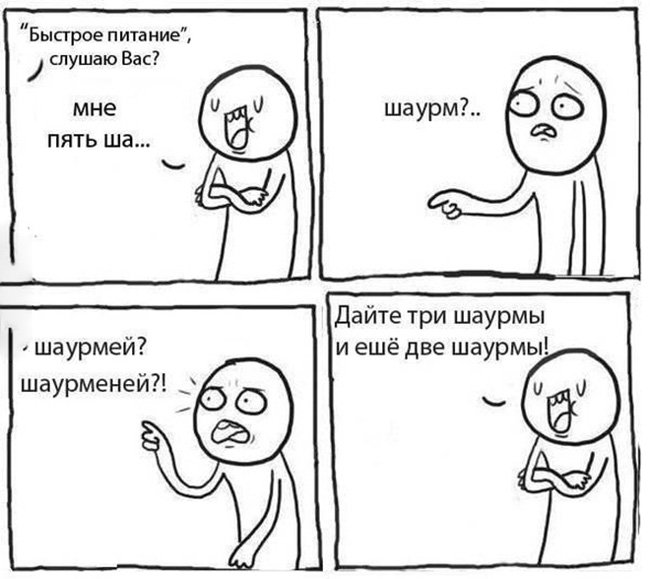 Дайте 3 шаурмы и 3 шаурмы