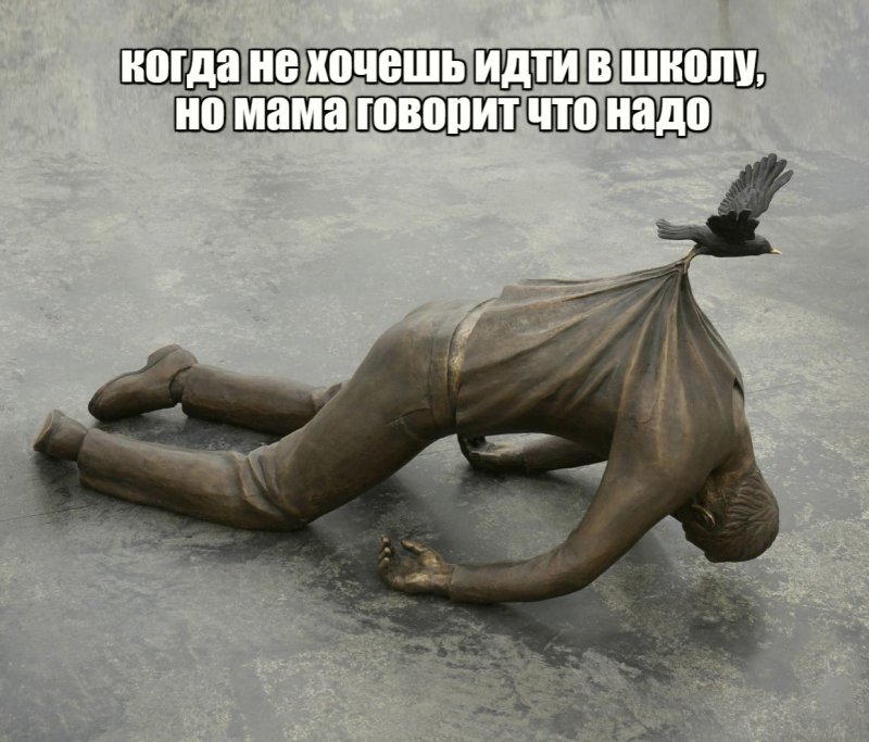 Когда не хочешь идти в школу, а птица тебя тащит