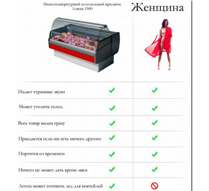 Сравниваем холодильный прилавок с женщиной