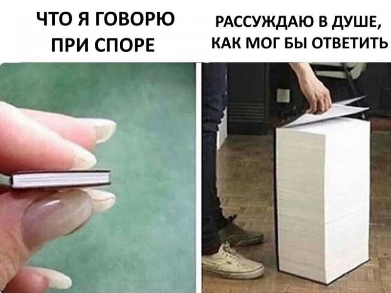 Что я говорю в споре, и что мог бы сказать