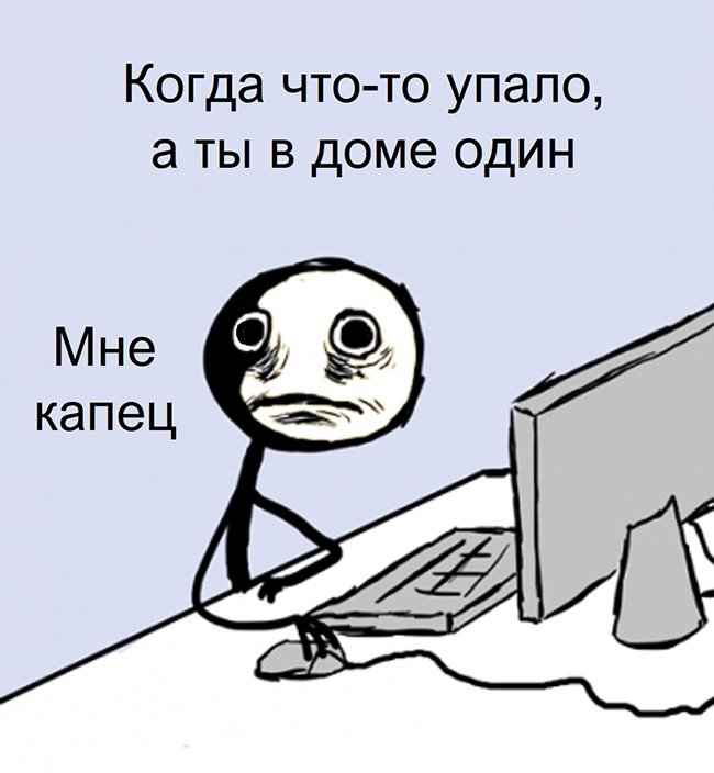 Когда что-то упало, а ты один дома