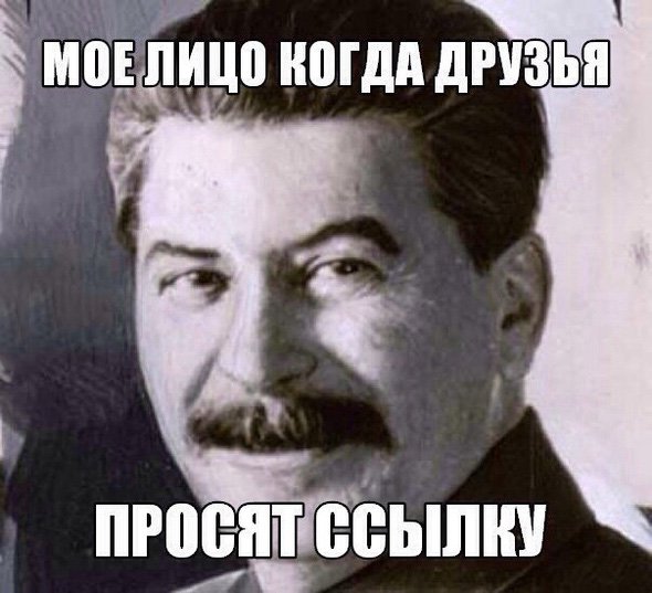 Лицо как у Сталина, когда просят ссылку