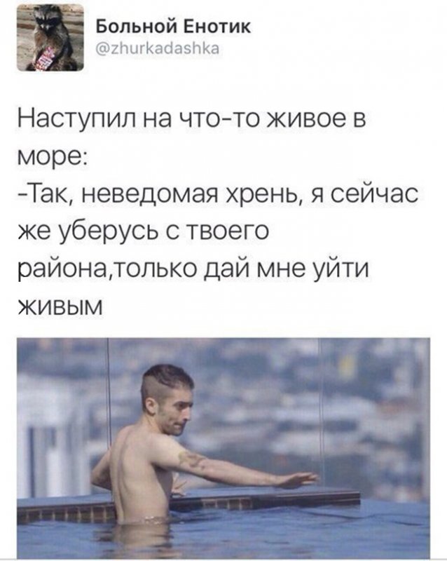 Наступил на что-то живое в море, дай уйти живым