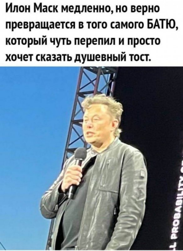 Илон Макс превращается в батю, чтоб сказать тост